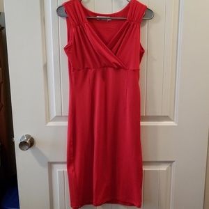 Red mid length dress